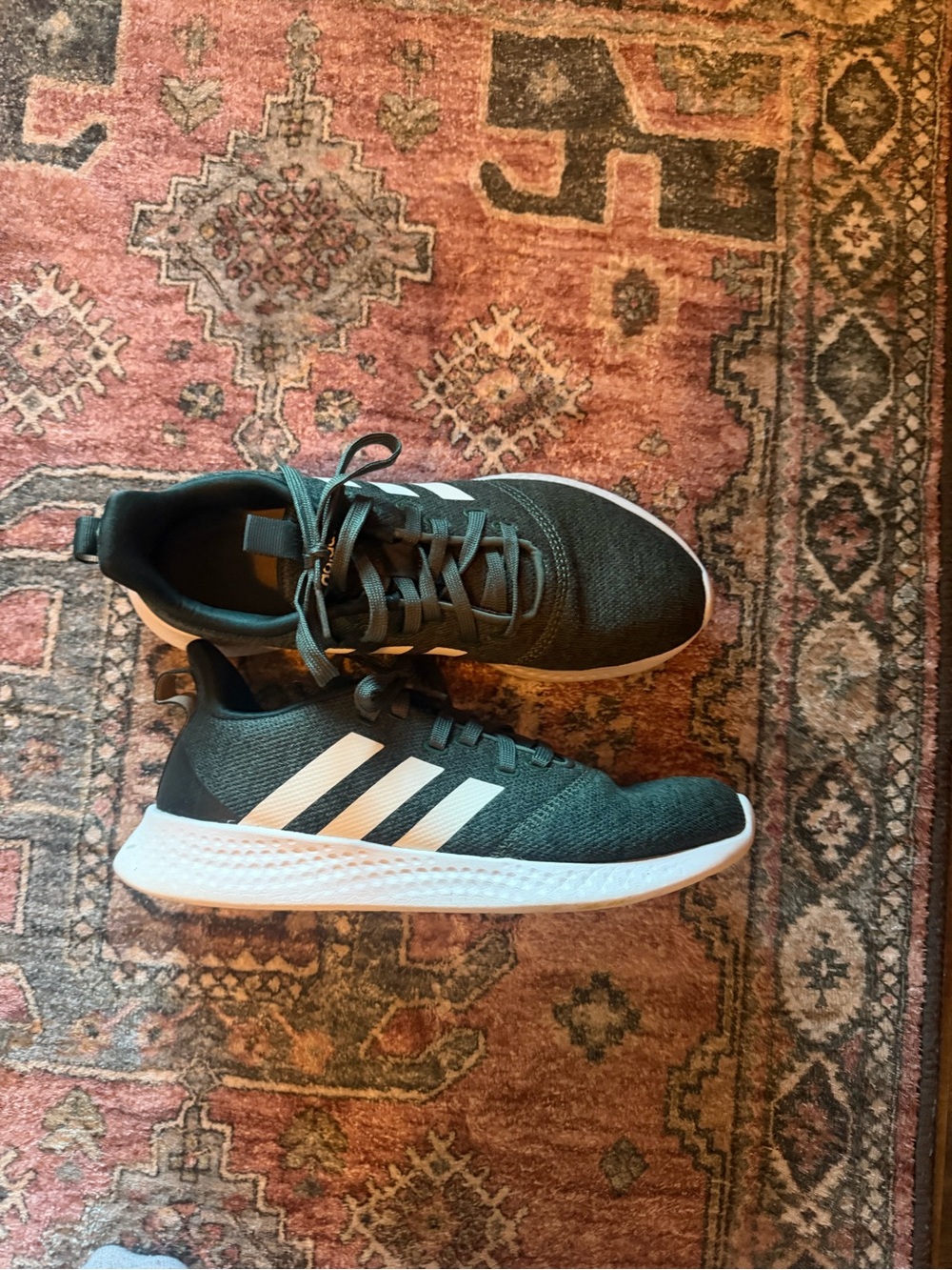 adidas woman’s  green and White Athletic Running Sneakers